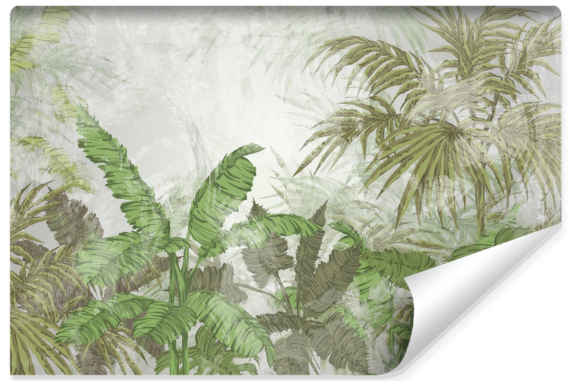 Fototapeta Liście Bananowe Na Betonie 254x184cm 322137