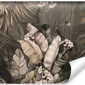 Fototapeta Liście Bananowe W Stylu Vintage 400x280cm 320428 Fototapeta Liście Bananowe W Stylu Vintage 400x280cm 320428