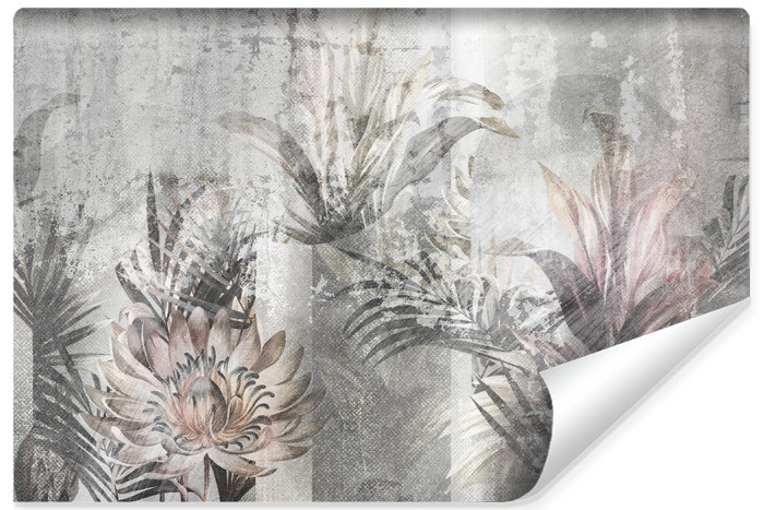 Fototapeta Liście W Stylu Retro Na Betonie 300x210cm 323074