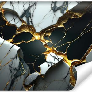 Fototapeta Ścienna Czarno-biały Marmur Efekt 3D 312x219cm 225145 Fototapeta Ścienna Czarno-biały Marmur Efekt 3D 312x219cm 225145