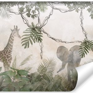 Fototapeta Ścienna Dziki Zwierzęta W Dżungli 416x254cm 241199 Fototapeta Ścienna Dziki Zwierzęta W Dżungli 416x254cm 241199