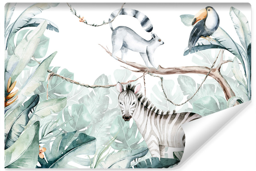 Fototapeta Ścienna DŻUNGLA Zebra Liście 90x60cm 269440