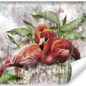 Fototapeta Ścienna FLAMINGI Beton Liście 368x280cm 253021 Fototapeta Ścienna FLAMINGI Beton Liście 368x280cm 253021