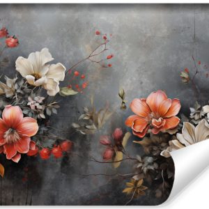 Fototapeta Ścienna Kwiaty Na Betonie Efekt 3D 368x254cm 242877
