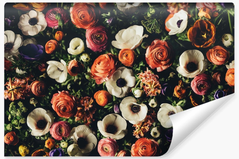 Fototapeta Ścienna KWIATY Styl Vintage 3D 460x300cm 257960