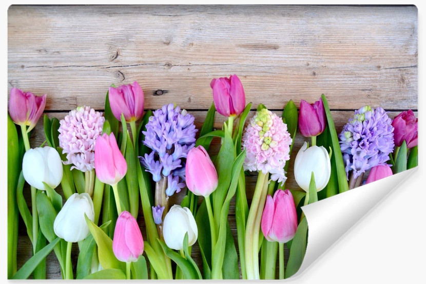 Fototapeta Ścienna KWIATY Tulipany Wzór 3D 135x90cm 261093