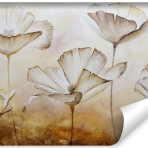 Fototapeta Ścienna Malowane białe maki vintage 520x318cm 170417 Fototapeta Ścienna Malowane białe maki vintage 520x318cm 170417
