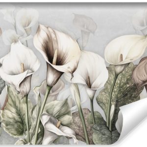 Fototapeta Ścienna Malowane Kwiaty Kalie Liście 208x146cm 173295 Fototapeta Ścienna Malowane Kwiaty Kalie Liście 208x146cm 173295