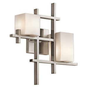 Kinkiet srebrny City Lights 2xG9x3W wym:40,6×39,4×11,4cm IP20 Kichler 824029