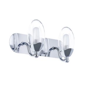 Kinkiet srebrny CLEMENT 2xG9x28W wym:13x27x13cm IP44 Italux 833543