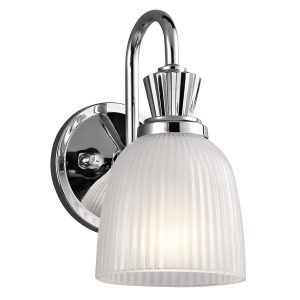 Kinkiet srebrny Cora 1xG9x3W wym:24,1×12,7×17,2cm IP44 Kichler 832519