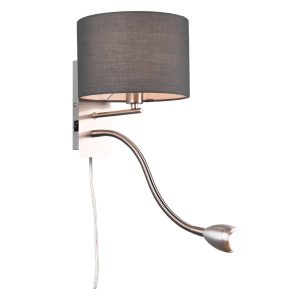 Kinkiet srebrny HOTEL 2xE14x43W wym:23,5x20x20cm IP20 Trio 835058