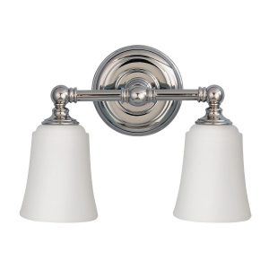 Kinkiet srebrny Huguenot Lake 2xG9x3,5W wym:24,8x33x15,2cm IP44 Feiss 835203