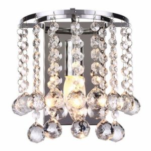 Kinkiet srebrny London crystal 1xE14x40W wym:20x20x20cm IP20 Reality 833622