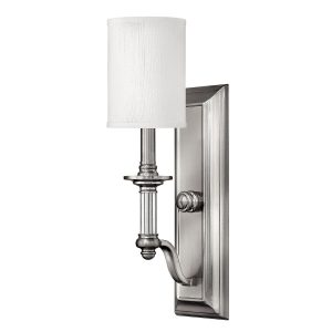 Kinkiet srebrny Sussex 1xE14x40W wym:45,1×11,4×17,1cm IP20 Hinkley 844278