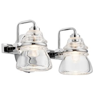 Kinkiet srebrny Talland 2xG9x3W wym:16,3×33,6×17,5cm IP44 Kichler 844500
