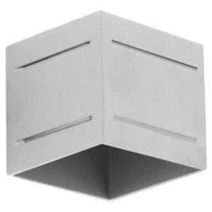 Kinkiet szary QUADO 1xG9x40W wym:10x10x10cm IP20 Lampex 835506