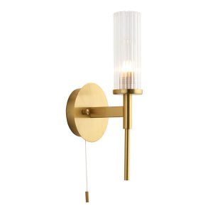 Kinkiet TALO z włącznikiem satynowany mosiężny 1 x G9 x 3W IP44 Endon 1045987 Kinkiet TALO z włącznikiem satynowany mosiężny 1 x G9 x 3W IP44 Endon 1045987
