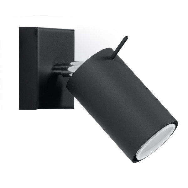 Kinkiet TORQUE czarno-srebrny 1xGU10x40W wym:10x15x15cm IP20 Pure Lume 1045475