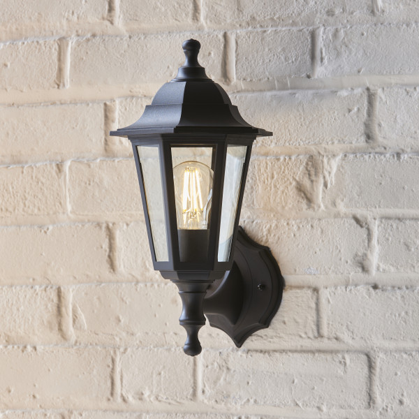 Kinkiet zewnętrzny BAYSWATER latarnia czarno-przezroczysty 1xE27x60W Endon 1020071