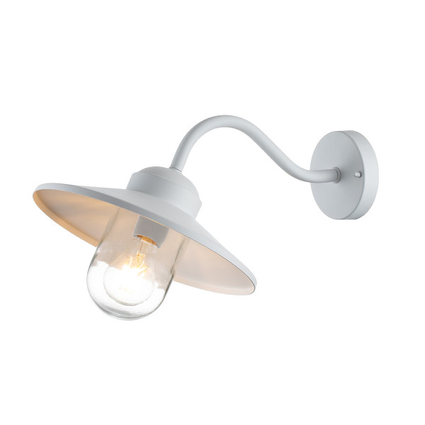 Kinkiet zewnętrzny biały Klampenborg 1xE27x60W IP44 Elstead 897758