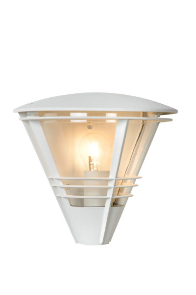 Kinkiet zewnętrzny biały transparentny LIVIA 1xE27x20W IP44 Lucide 232647