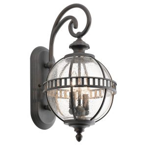 Kinkiet zewnętrzny brązowy Halleron 2xE14x40W IP44 Kichler 897663 Kinkiet zewnętrzny brązowy Halleron 2xE14x40W IP44 Kichler 897663