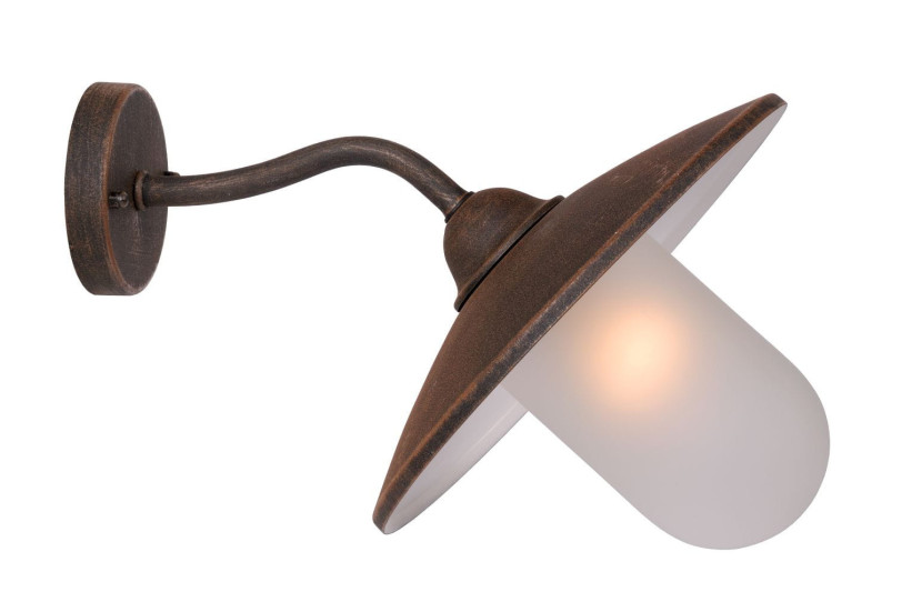 Kinkiet zewnętrzny brązowy rdzawo-biały ARUBA 1xE27x24W IP44 Lucide 899083