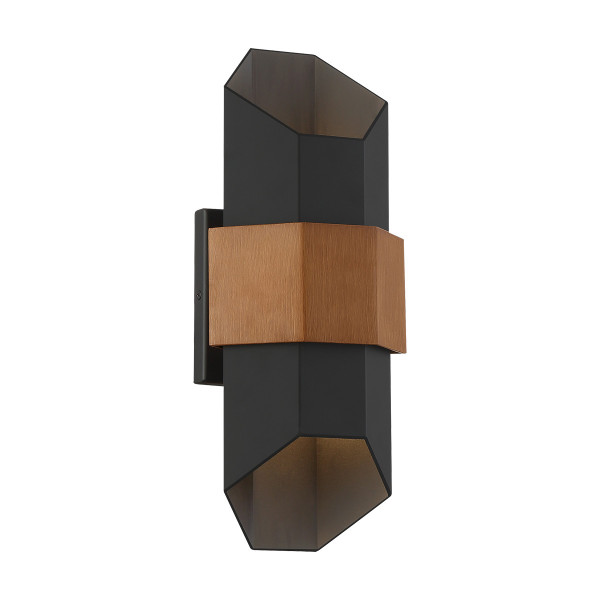 Kinkiet zewnętrzny Chasm matowa czerń LED 2x5.5W 500lm IP44 Quoizel 896253