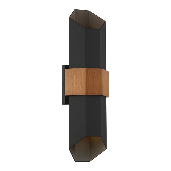 Kinkiet zewnętrzny Chasm matowa czerń LED 2x9.5W 900lm IP44 Quoizel 896249
