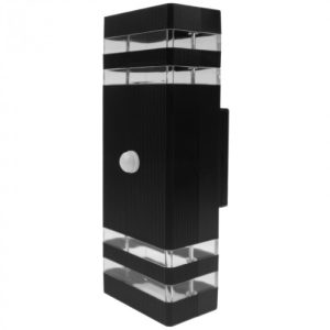 Kinkiet zewnętrzny czarno-przezroczysty 2xGU10x15W IP44 Ecolight 1016182