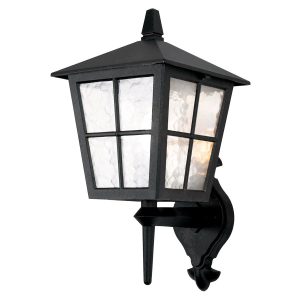 Kinkiet zewnętrzny czarno-przezroczysty Canterbury 1xE27x60W IP43 Elstead 898586