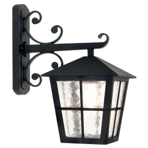 Kinkiet zewnętrzny czarno-przezroczysty Canterbury 1xE27x60W IP43 Elstead 232694