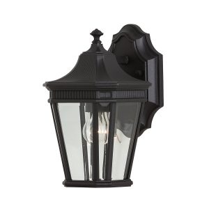 Kinkiet zewnętrzny czarno-przezroczysty Cotswold Lane 1xE27x60W IP44 Feiss 897777