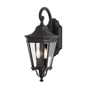 Kinkiet zewnętrzny czarno-przezroczysty Cotswold Lane 2xE14x60W IP44 Feiss 897772