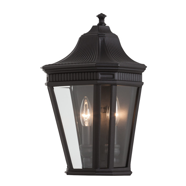 Kinkiet zewnętrzny czarno-przezroczysty Cotswold Lane 2xE14x60W IP44 Feiss 232657