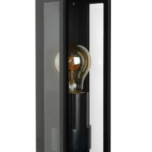 Kinkiet zewnętrzny czarno-przezroczysty DUKAN 1xE27x40W IP65 Lucide 1016898