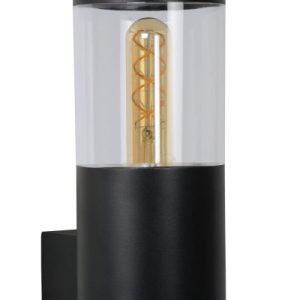 Kinkiet zewnętrzny czarno-przezroczysty FEDOR 1xE27x40W IP44 Lucide 1016745