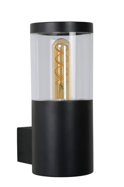 Kinkiet zewnętrzny czarno-przezroczysty FEDOR 1xE27x40W IP44 Lucide 1016745