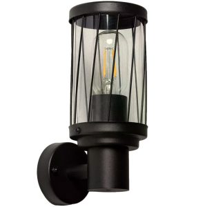 Kinkiet zewnętrzny czarno-przezroczysty Francesco 1xE27x40W IP44 Abruzzo 898975