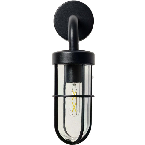 Kinkiet zewnętrzny czarno-przezroczysty Giorgio 1xE27x40W IP44 Abruzzo 895804