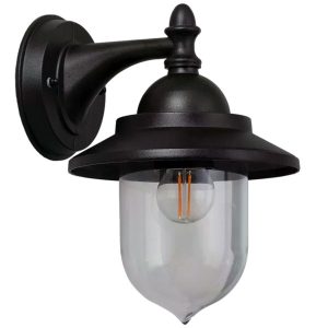 Kinkiet zewnętrzny czarno-przezroczysty Giovanni 1xE27x40W IP44 Abruzzo 898758
