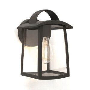 Kinkiet zewnętrzny czarno-przezroczysty KELSEY 1xE27x40W IP44 Lutec 898766 Kinkiet zewnętrzny czarno-przezroczysty KELSEY 1xE27x40W IP44 Lutec 898766