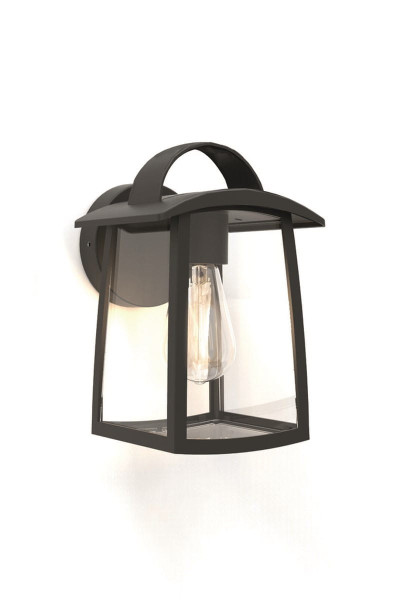 Kinkiet zewnętrzny czarno-przezroczysty KELSEY 1xE27x40W IP44 Lutec 898766