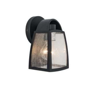 Kinkiet zewnętrzny czarno-przezroczysty KELSEY 1xE27x40W IP44 Lutec 1016708 Kinkiet zewnętrzny czarno-przezroczysty KELSEY 1xE27x40W IP44 Lutec 1016708