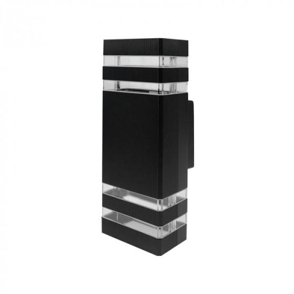 Kinkiet zewnętrzny czarno-przezroczysty Kinkiety 2xGU10x35W IP54 Ecolight 1016486