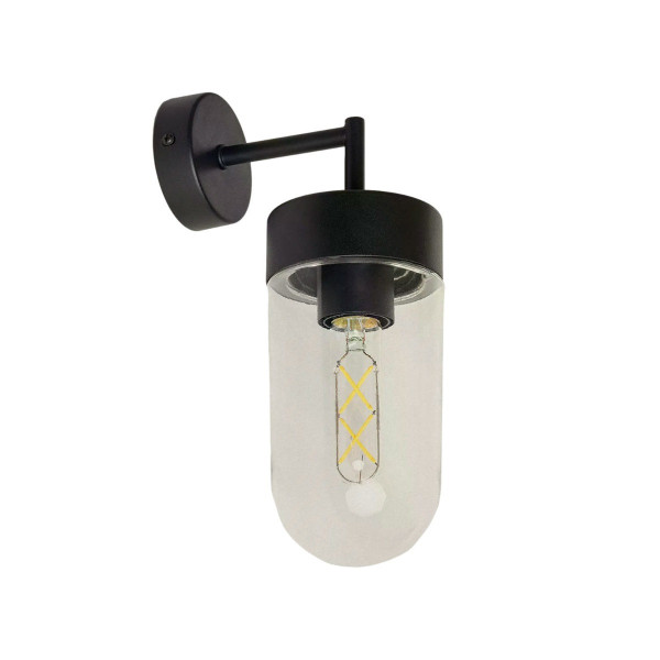 Kinkiet zewnętrzny czarno-przezroczysty Luca 1xE27x40W IP44 Abruzzo 898892