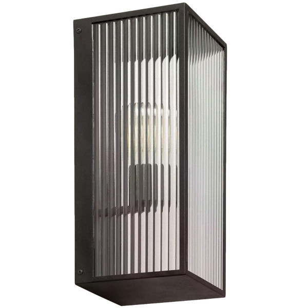 Kinkiet zewnętrzny czarno-przezroczysty Michael 1xE27x40W IP44 Abruzzo 899060