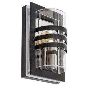 Kinkiet zewnętrzny czarno-przezroczysty Orlova 1xE27x40W IP44 Rabalux 961284 Kinkiet zewnętrzny czarno-przezroczysty Orlova 1xE27x40W IP44 Rabalux 961284