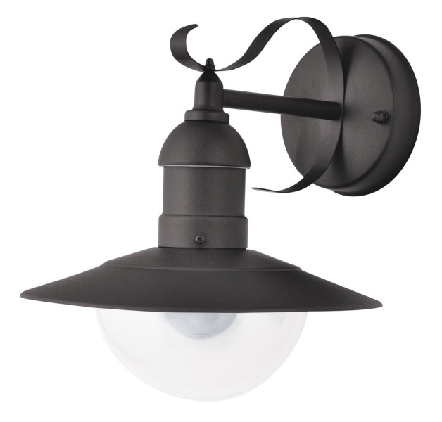 Kinkiet zewnętrzny czarno-przezroczysty Oslo 1xE27x60W IP44 Rabalux 894819